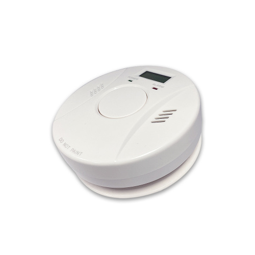 Alarme detector de fumaça e monóxido de carbono combinado com display digital operado por bateria para quarto de casa e cozinha