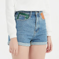 Benutzerdefinierte Sommer-feste Farbe Straight Damen Denim Shorts