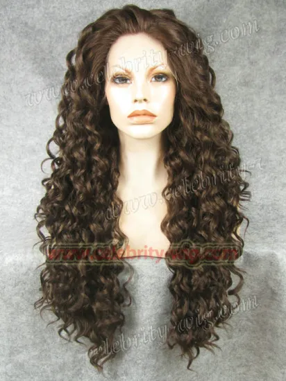 Long Brown Drag Queen Rupaul Synthetic Lace Front Wig
