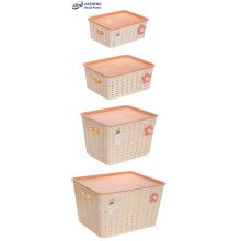 Versatile Storage Basket Plastic Weave Basket with Handle