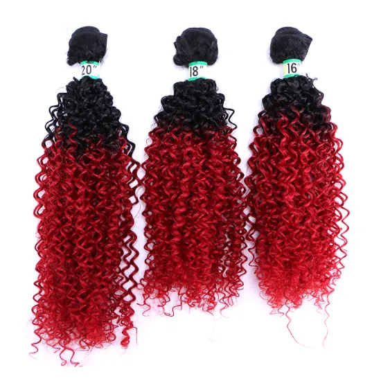 AiShiLi Hair Factory Wholesale Two-tone Jerry Curly  Crochet Braid Heat Resistant Sythnetic Hair Extension wig