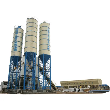 Large Commercial HZS180 Concrete Mixing Plant