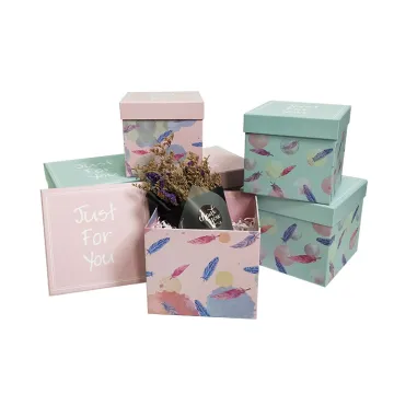 Square flower hat box paper
