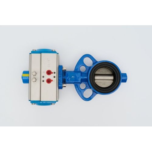 Pneumatic wafer butterfly valve