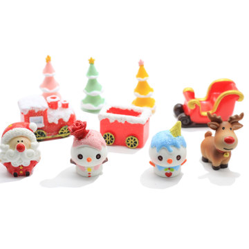 Hot Selling Christmas Tree Santa Snowmen Sled Terrarium Ornament Gift Fairy Garden Figures Home Table Decor Micro Landscape