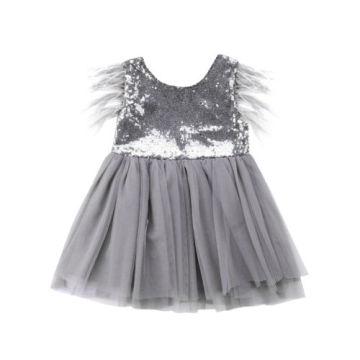 Baby Girls Gray Sequins Tutu Party Dress