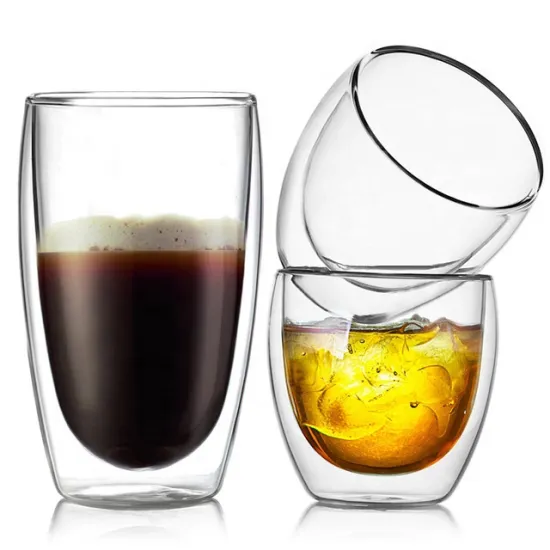 high borosilicate glass double wall glasses