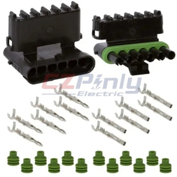 Aptiv 12015799 12010975 6-Contact Weather-Pack Connector - Female/Male Half Body