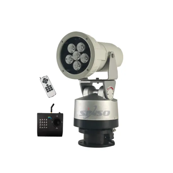 220V Rotating Roof-Mounted LED Spotlight with Joystick Control for Outdoor Brightness Adjustment