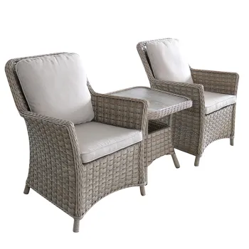 2025 Luxury Modern Balcony Rattan Garden Coffee Table Set