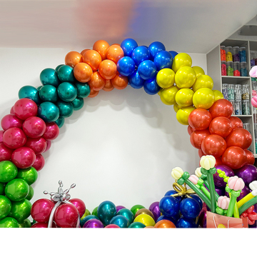 Hurtowe biodegradowalne balony lateksowe chrome lodowe - 12 -calowe balony na podwójne warstwy kamienia szlachetne z helem
