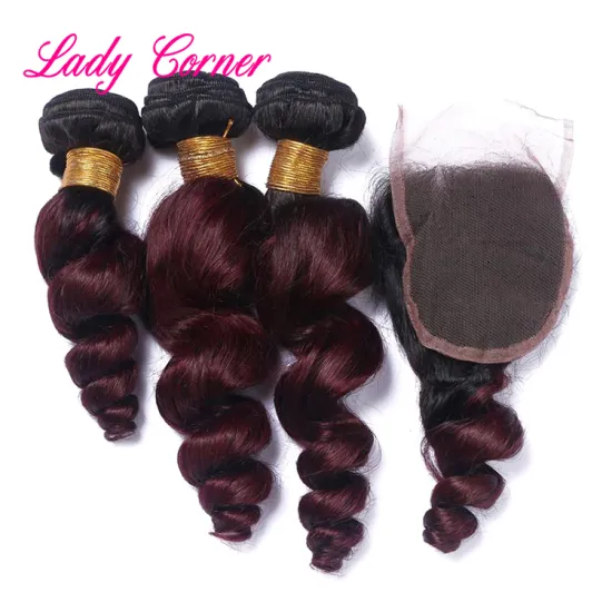 Cuticle aligned colored Chinese human hair weave color 530