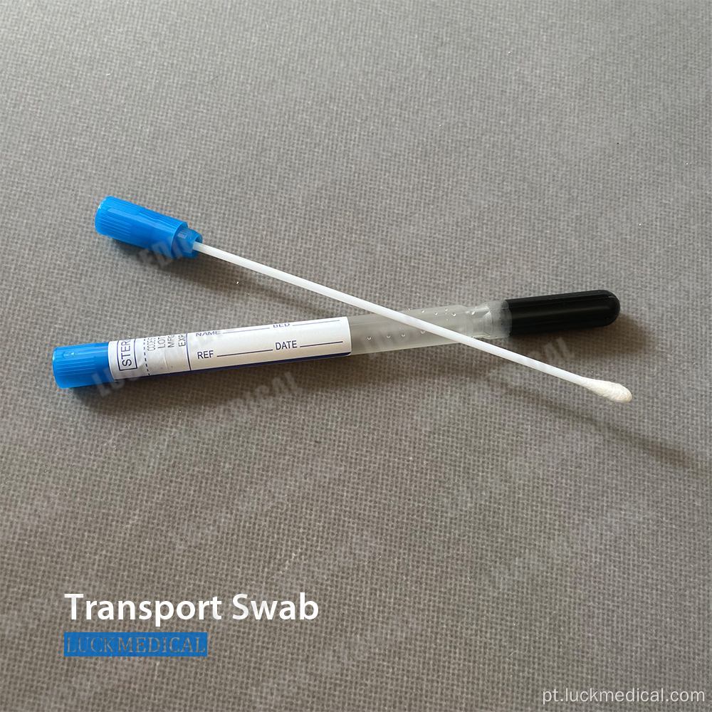 Swab de transporte plástico com tubo com dica de viscose