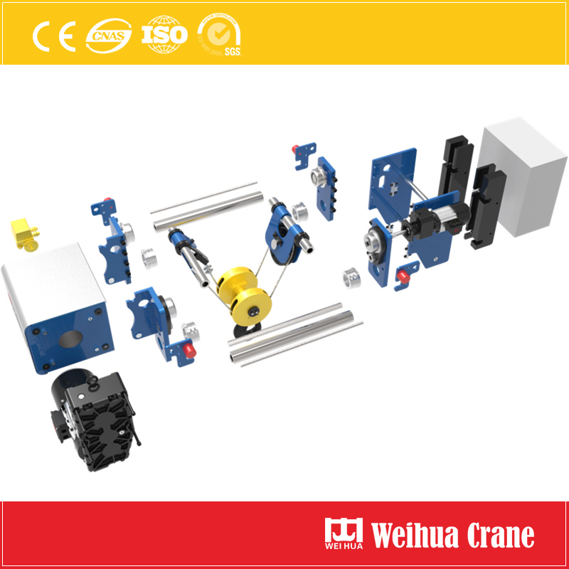 Low Headroom Monorail Hoist Exploded View