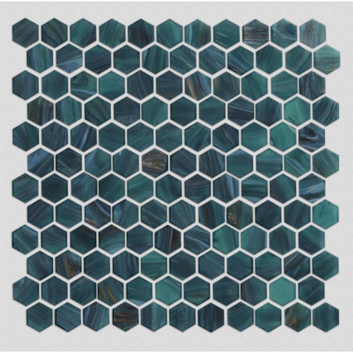 Mosaico de vidrio hexagonal para decoración de baños