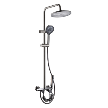 Polished Gun Grey Round Stainless Steel Hotel Shower
