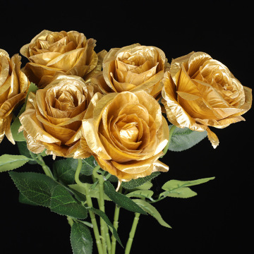 Artificial Rose Gold Silver Roses - Wedding & Party Decorations
