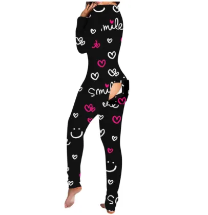 Women's Christmas Onesie Pajamas with Butt Flap