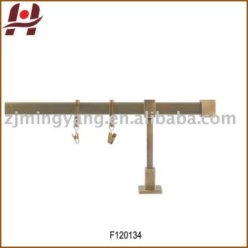 F120134-metal iron aluminium stainless steel brass plated plain twisted extensible telescopic window curtain poles rods pipes