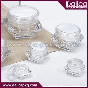 Cute innovative diamond shape acrylic cosmetic jar
