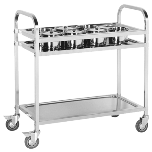 Carrito de comedor de acero inoxidable para hoteles