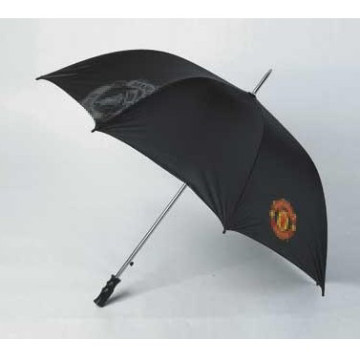 Black Print Football Team Logo Large Golf Umbrella for Gift