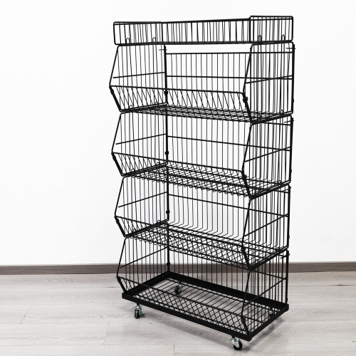 Foldable Stackable Baskets Wire Mesh Cage