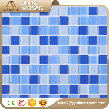 New Building Materials Square Blues Glass Mosaic Tiles Bathrooms Tiles Design