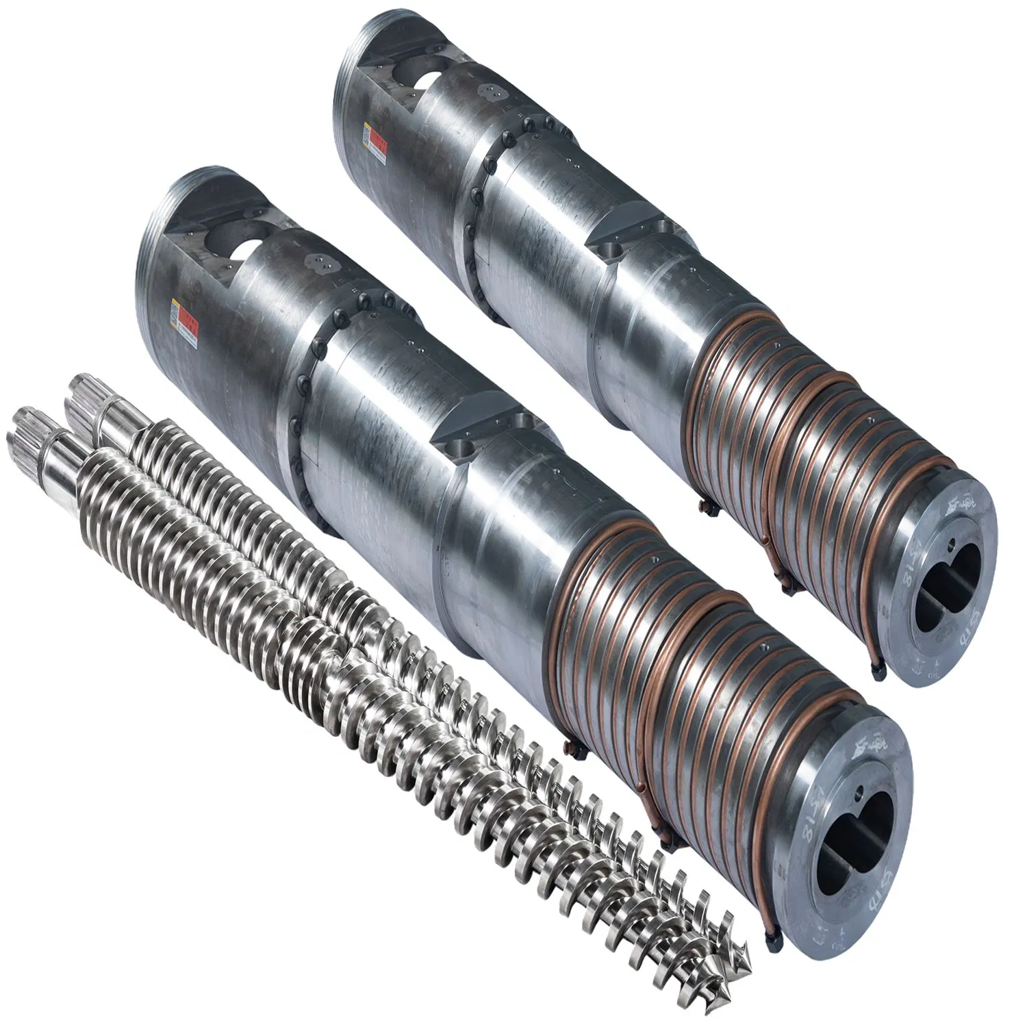 Bimetallic screw at silindro conical twin screw para sa SPC PVC plastic board machine extruder na mga bahagi