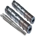 Bimetallic screw at silindro conical twin screw para sa SPC PVC plastic board machine extruder na mga bahagi