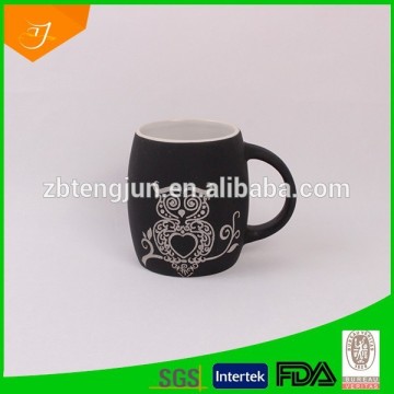 debossed ceramic mug with sandblast,high quality ceramic mug with debosed logo