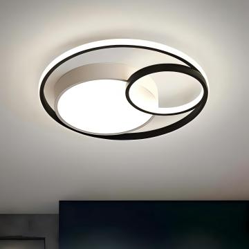 Minimalist Geometric Circle Black Ceiling Lamp for Home and Restaurant