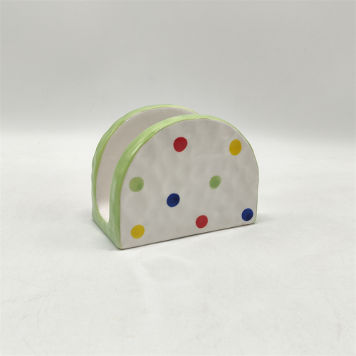 Красочная керамическая подставка для салфеток в горошек