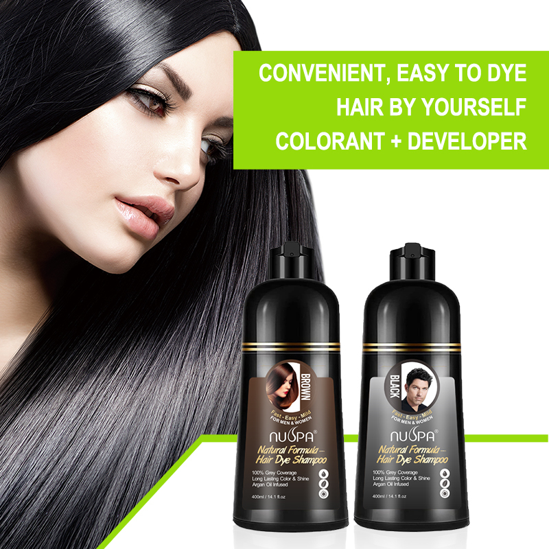Home Use Evenly Colored Black Hair Dye Shampoo Non Nasty Fumes Smell Hair Colour Shampoo