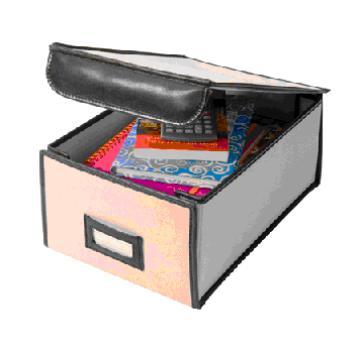 Canvas Box with Faux Leather
