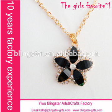 hot selling fashion necklace cheap diamond flower necklace
