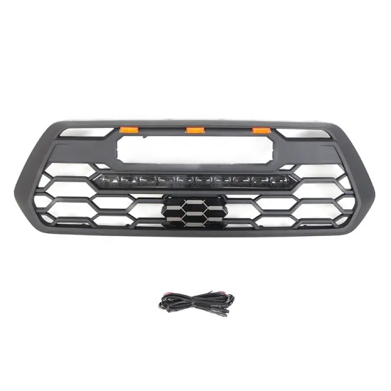 Black Plastic Bumper Grille with LED Bar for 2016-2022 Tacoma