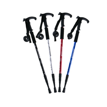 Factory Direct Wholesale Outdoor Aluminum Alloy T-Shape Climbing Hiking Crutches