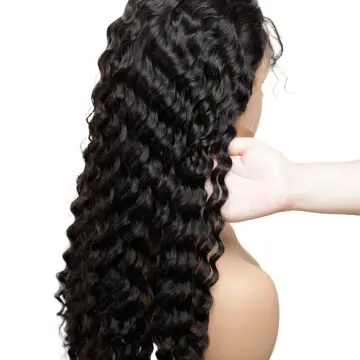 Transparent Thin Fim 13x4 Hd Fine Swiss Lace Frontal Human Hair Wigs Pre Plucked Brazilian Deep Wave Lace Frontal Wig