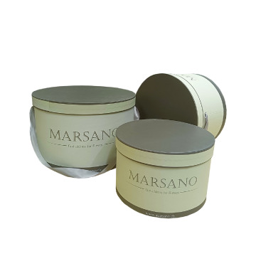 Tea flower Flat edge round paper tube box