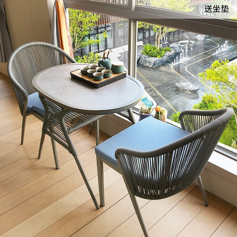 Modern outdoor balcony tea table and chair combination 5