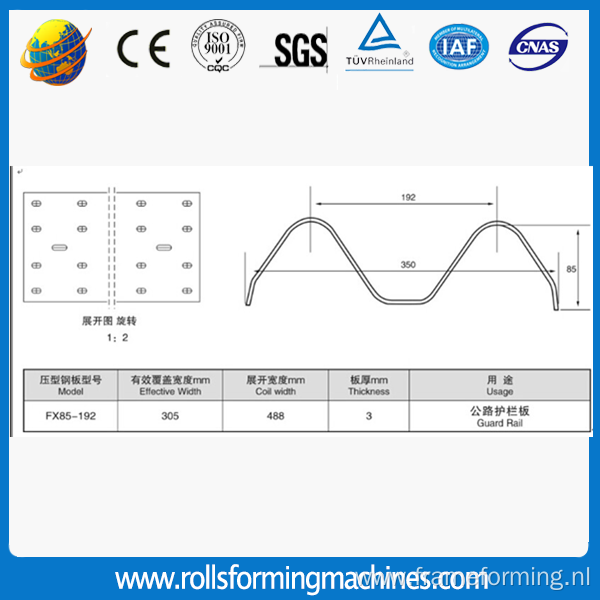 Highway Guardrail Steel Sheet Roll Forming Machine