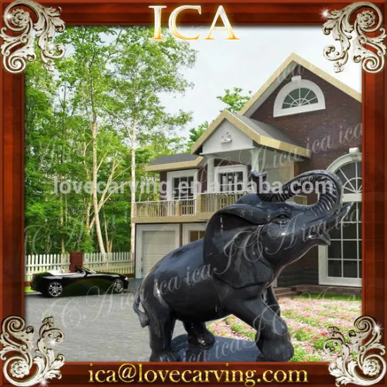 Hand carved natural elephant stone statue