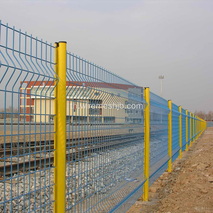 รั้วรถไฟ - PVC เคลือบสามเหลี่ยมเชื่อมรั้วตาข่าย