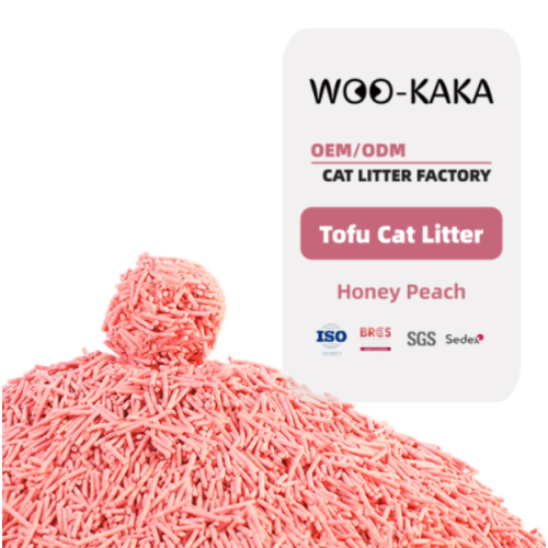 Arena para gatos con tofu y sabor a melocotón que no se aglutina