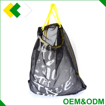 High quality drawstring mesh bag Custom printing mesh drawstring bag travel sport backpack bag