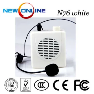 waistband amplifier speaker, microphone,audio amplifier, megaphone N76 White
