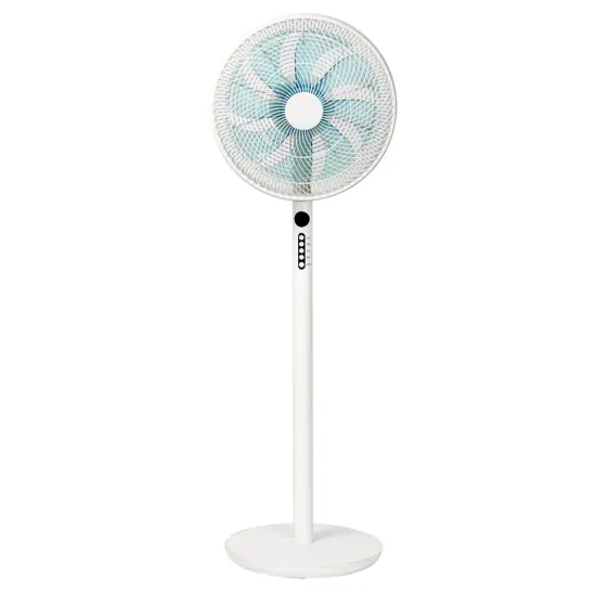 High-Quality 16 Inch Electric Plastic Pedestal Fan with 8 Blades: White Air Cooling Floor Stand Fan