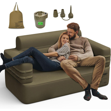 PVC Flocking Air Sofa Set - Inflatable Sofa for 2-3 People