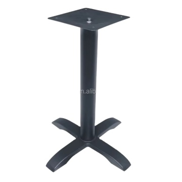 Antique Unfinished Furniture Table with Black Cast Iron Chrome Pedestal Legs for Restaurant Base